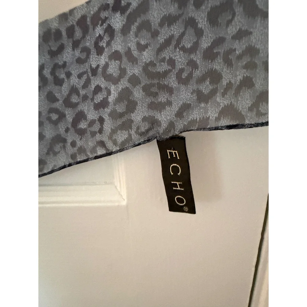 Vintage Echo 100%‎ Silk Scarf Shoe Novelty Print Leopard Made Japan 30x30